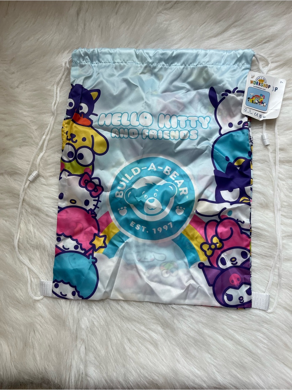 NWT Build-A-Bear x Hello Kitty and Friends Drawstring Bag Carrier Blue Sanrio